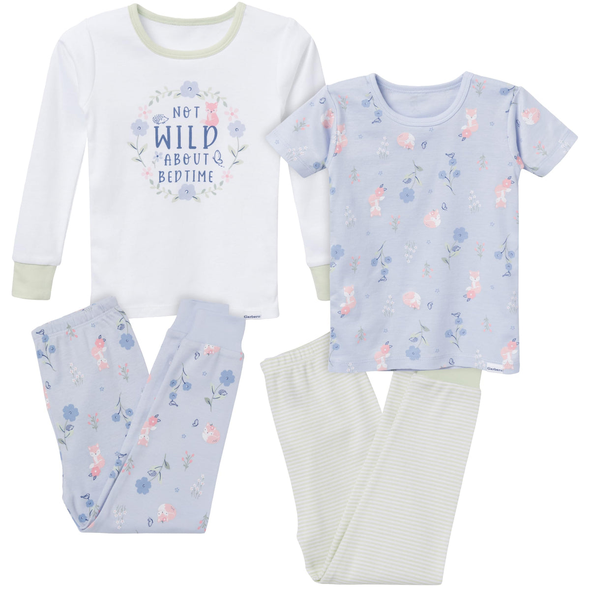 Gerber Baby Girls 4-Piece Pajama Set