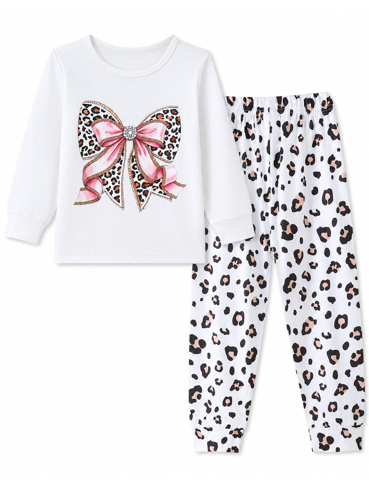 Mikrdoo Girls Pajamas 2 Piece Soft Long Sleeve Pjs Set for Kids 18M-7Y
