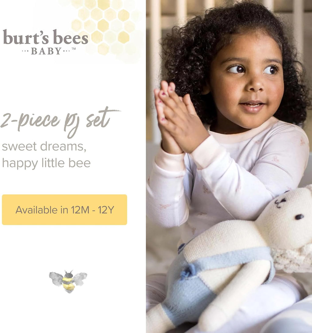 Burt's Bees Baby Girls Organic Cotton Pajamas, Toddler PJ Set, 2-PC
