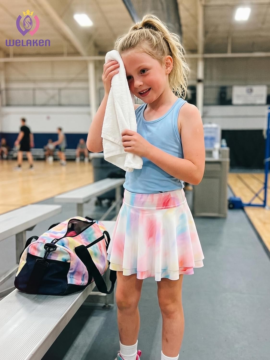 Girls Athletic Skirt with Built-in Shorts – Double Layer Lightweight Summer Skort