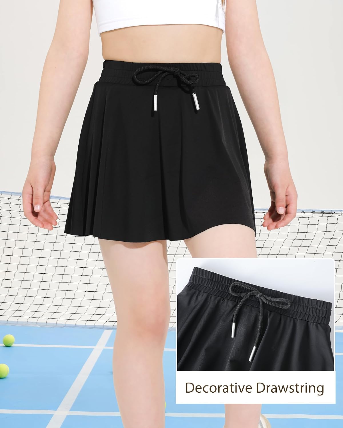 Girls Tennis Skirt Athletic Skort Butterfly Flowy Skorts for Kids Shorts with Pocket