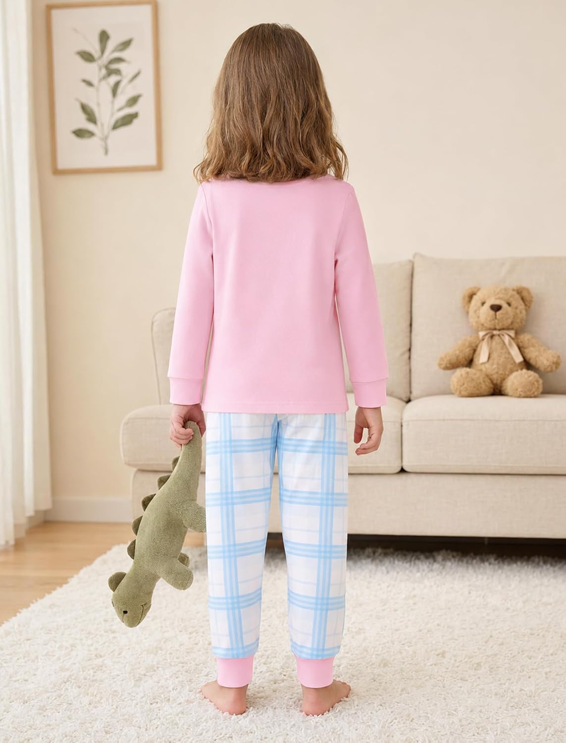 Mikrdoo Girls Pajamas 2 Piece Soft Long Sleeve Pjs Set for Kids 18M-7Y