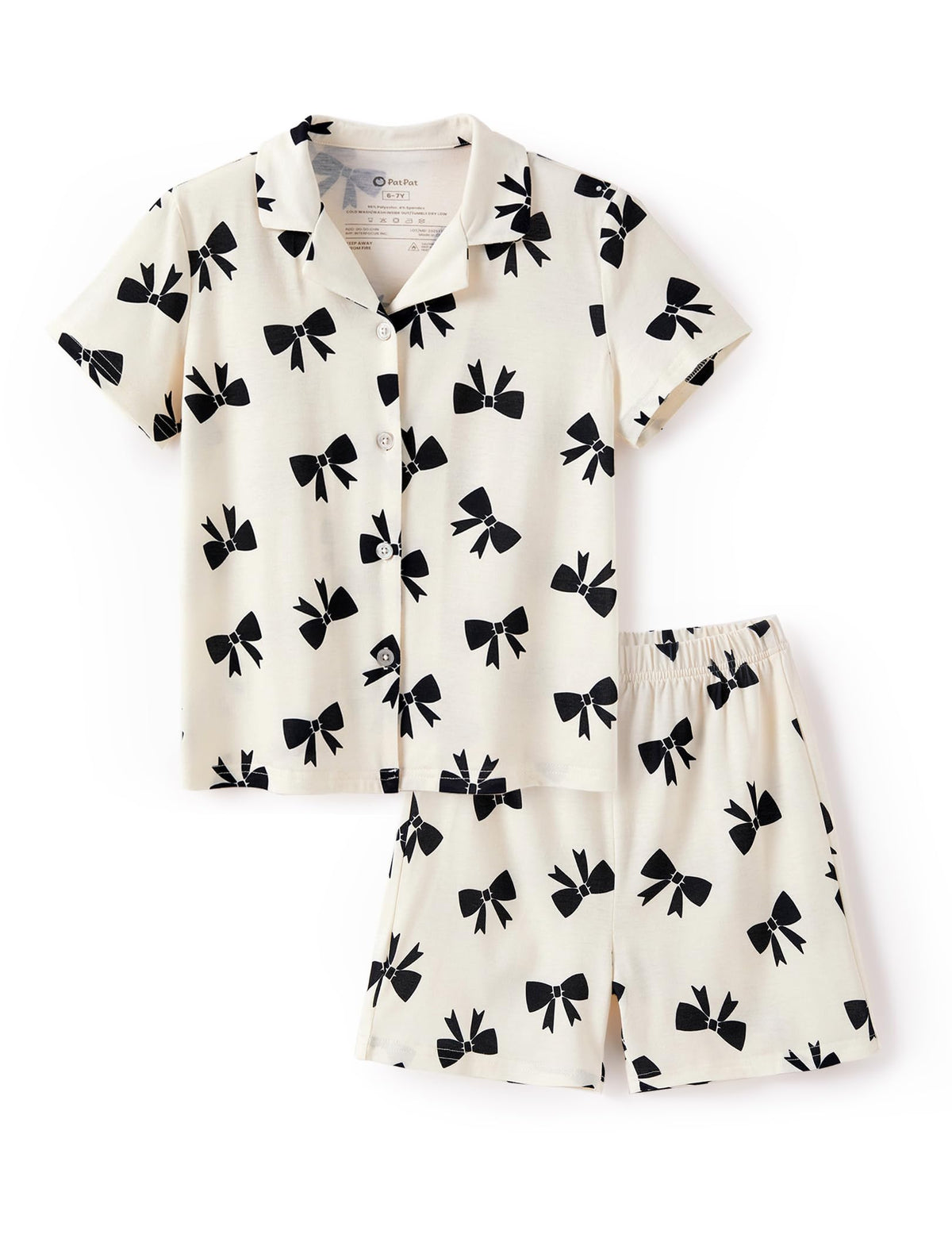 PATPAT Girls Button Down Pajama Sets Soft 2 Piece Kids Summer Loungewear