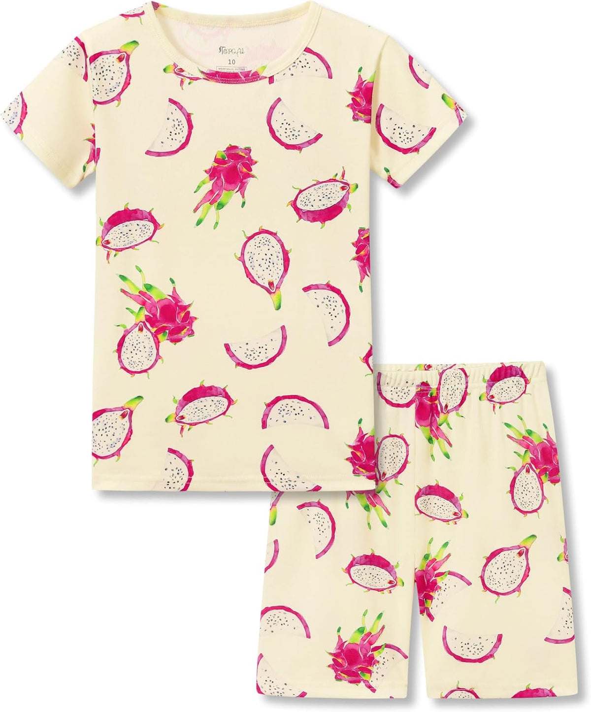 Topgal Girls 2-Piece Pajamas Set, Snug Fit Shorts, Playful Prints 4-14