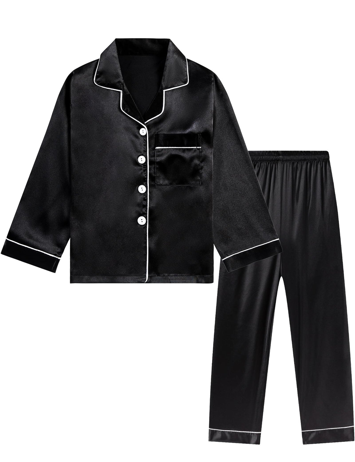 DIPUG Girls Pajamas Pjs Set Satin Long Sleeve Sleepwear for Kids
