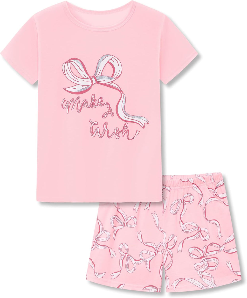Topgal Girls Summer Pajama Set Cute Prints Short Sleeves Shorts Size 6-18