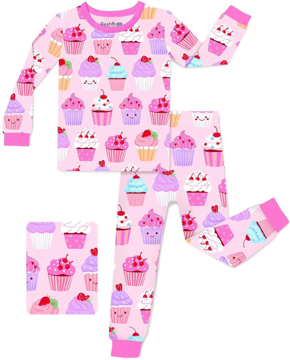 babee Reshinee Bamboo Viscose Toddler Girls Kids Pajamas Unicorn Mermaid Pjs Long Sleeve Snug fit 12M-8Y 2pcs Soft Jammies