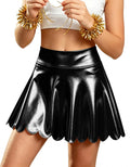 Bestsister Girls Metallic Skater Skorts Scallop Edge High Waist Mini Skirts