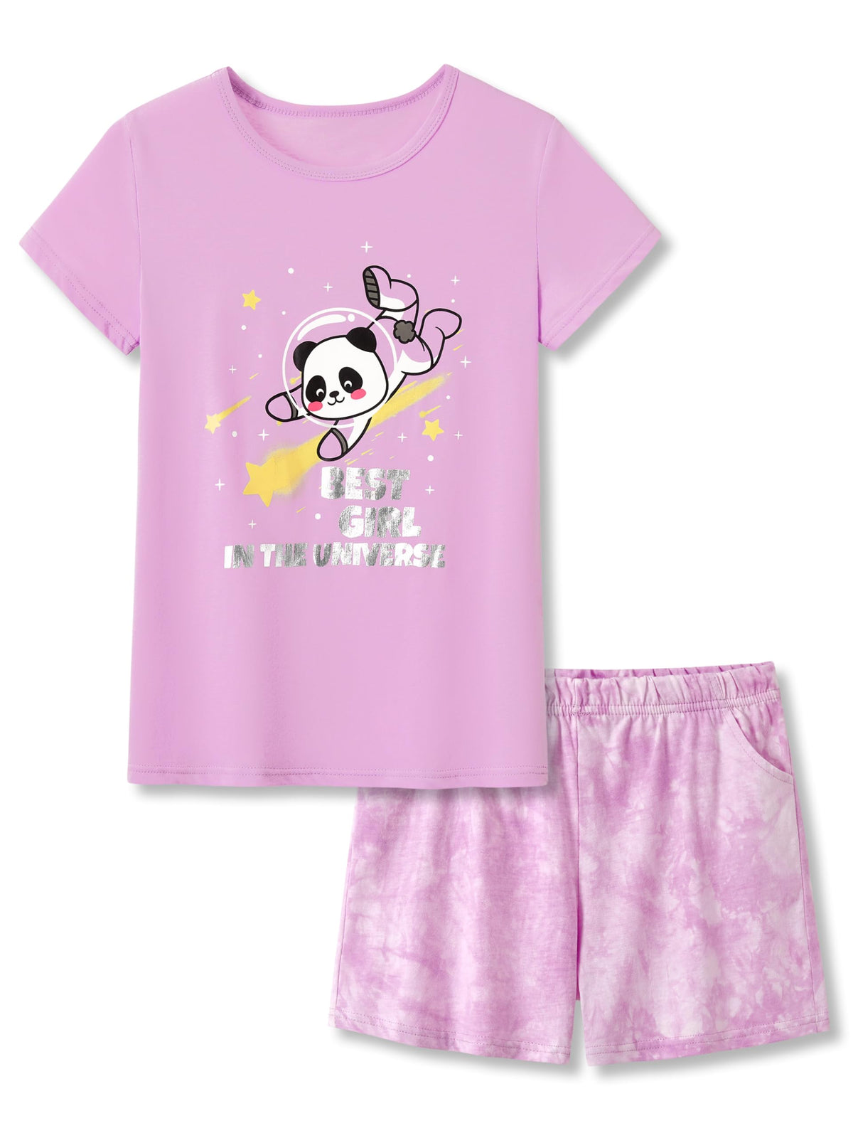 Tebbis Girls Tie Dye Short Sleeve Pajamas Cotton Loungewear Size 4T-18