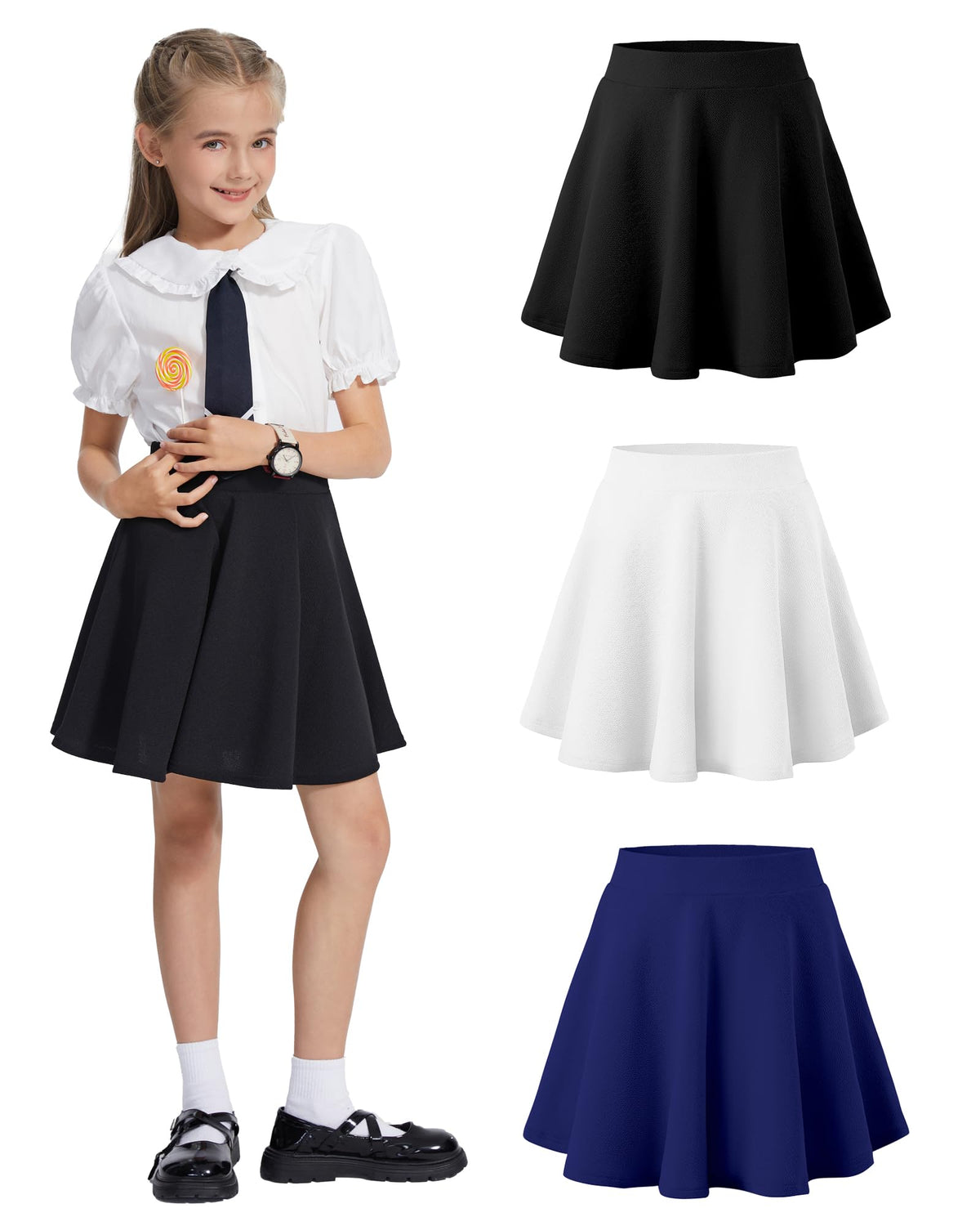 Skirt for Girls,Kids Uniform Pleated Skirts School Casual Girls Mini Flare Skater Skirts 5-14Y