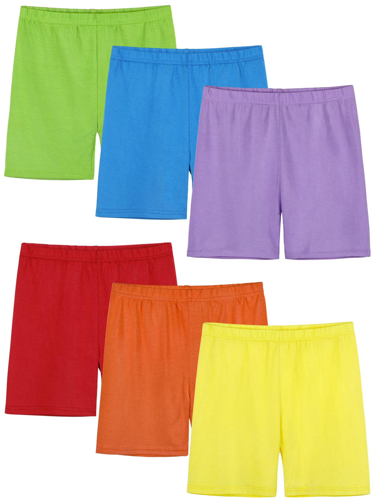 6 Pack Girls Bike Shorts Toddler Under Dress Cartwheel Shorts Dance Clothes
