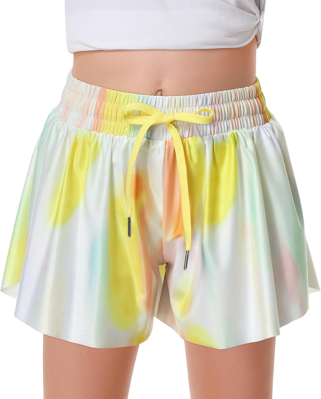 DOCUMO Girls Flowy Butterfly Shorts with Pockets 4-14Y
