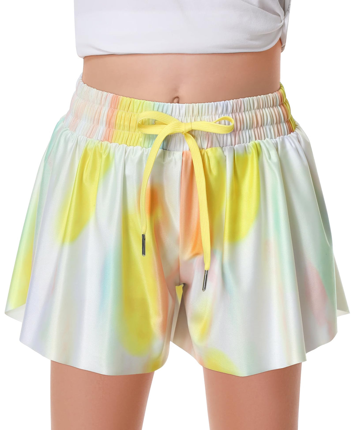 DOCUMO Girls Flowy Butterfly Shorts with Pockets 4-14Y