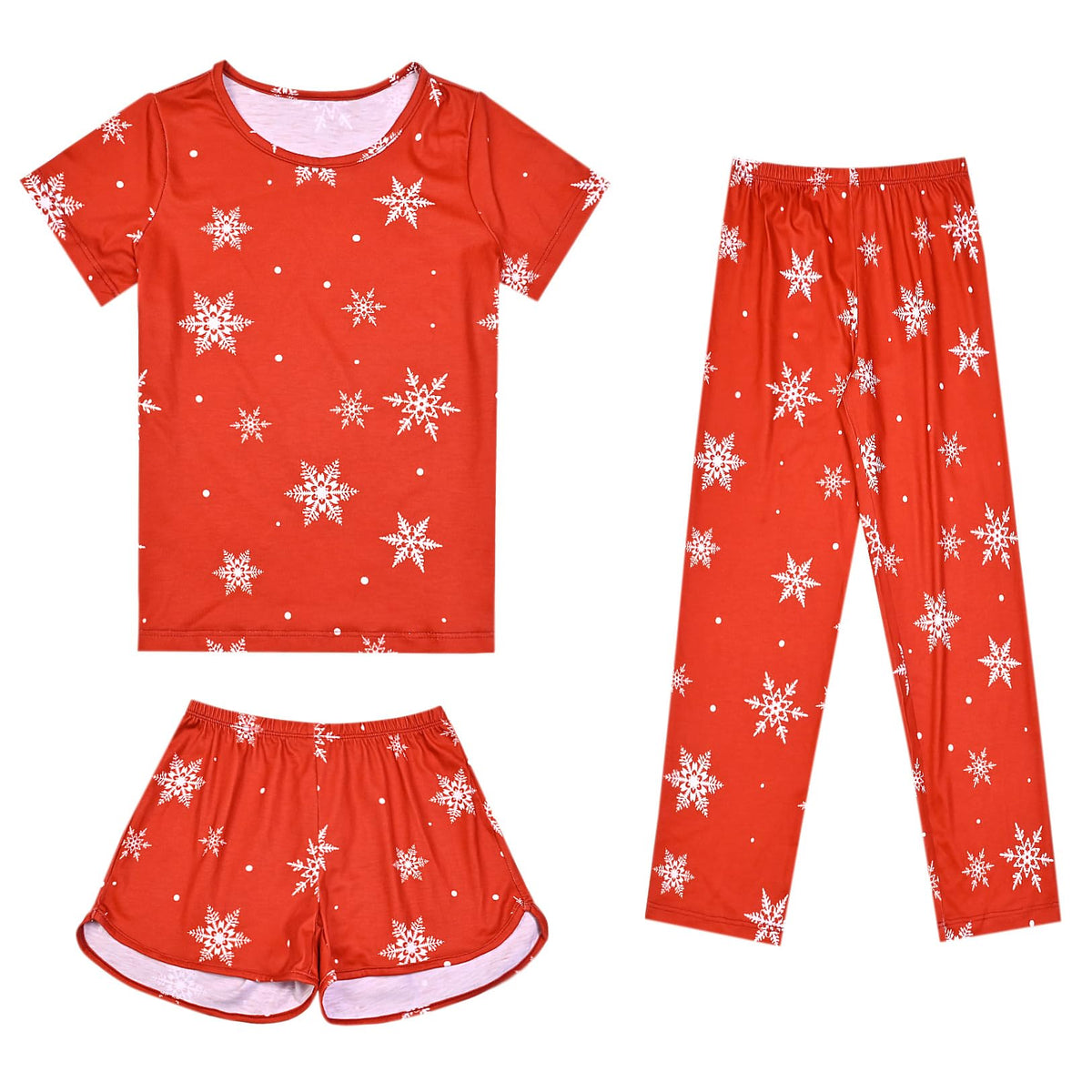 Mirawise Girls 3 Pc Pajamas Sleepwear Cotton Pjs Clothes Set 4-13 Years