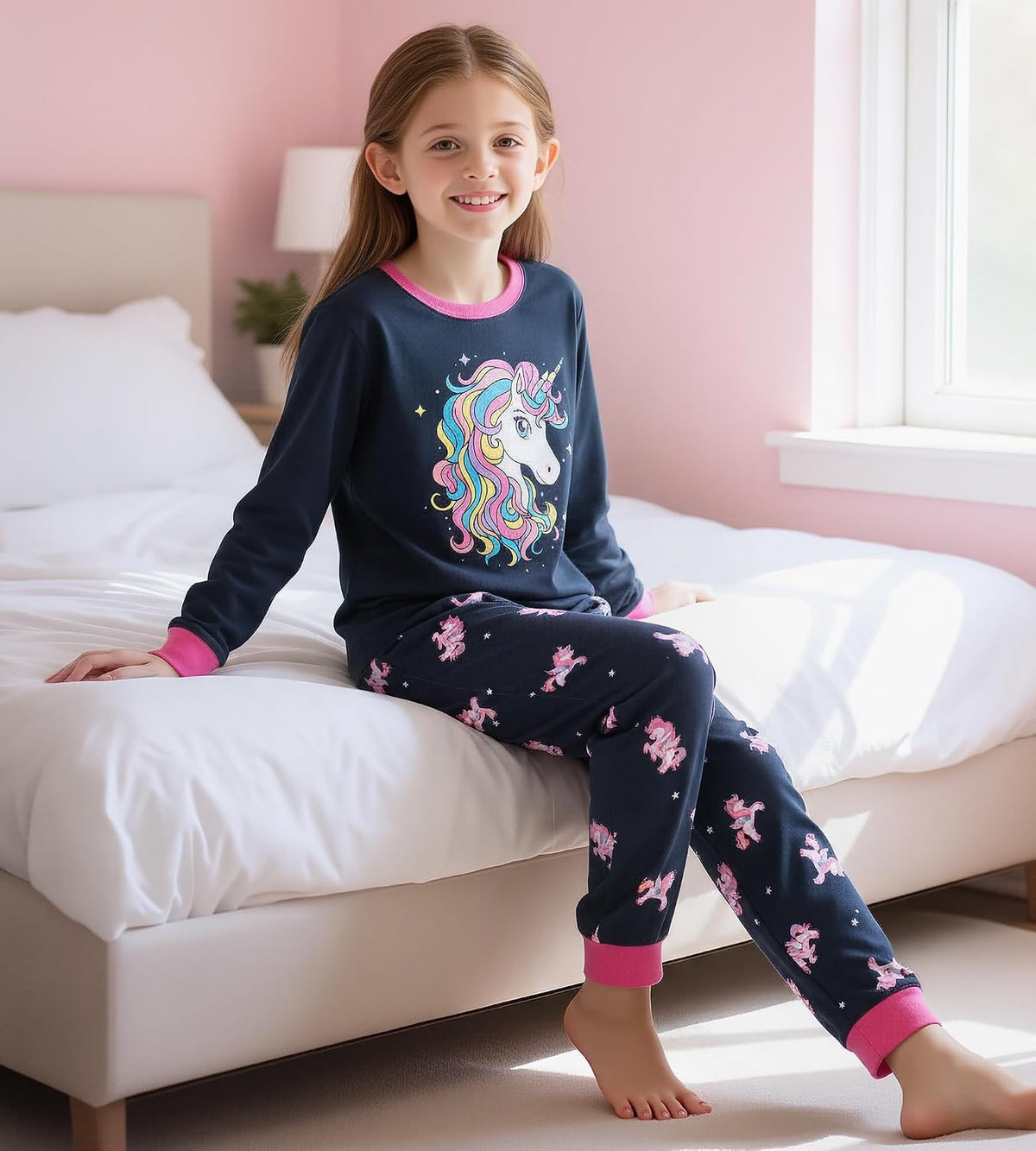 HONGTEYA Cotton Kids Toddler Clothes Set Long Sleeve for Boys Girls 3-8T
