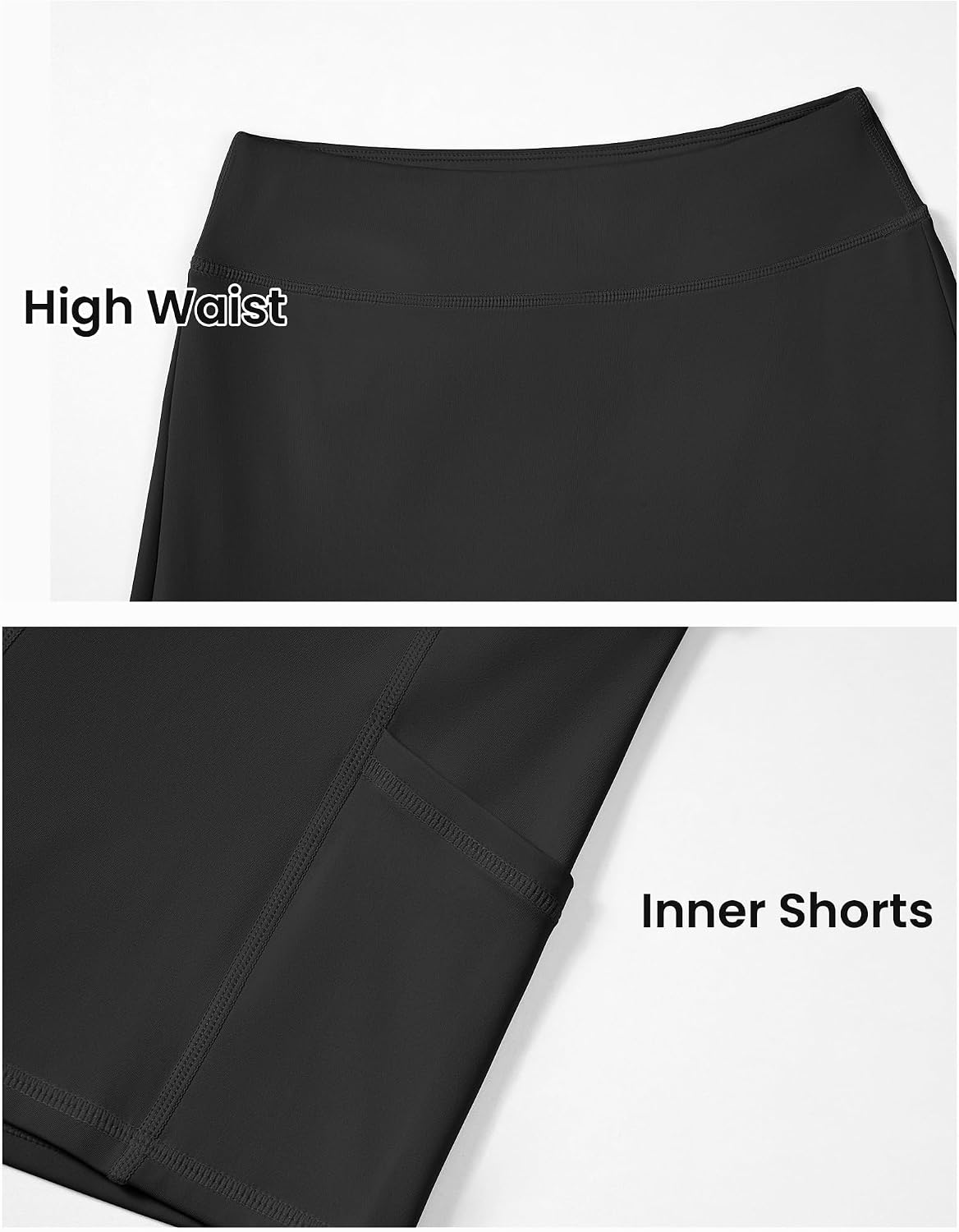 HASMES Girls Tennis Skirt with Shorts High Waist Athletic Skort