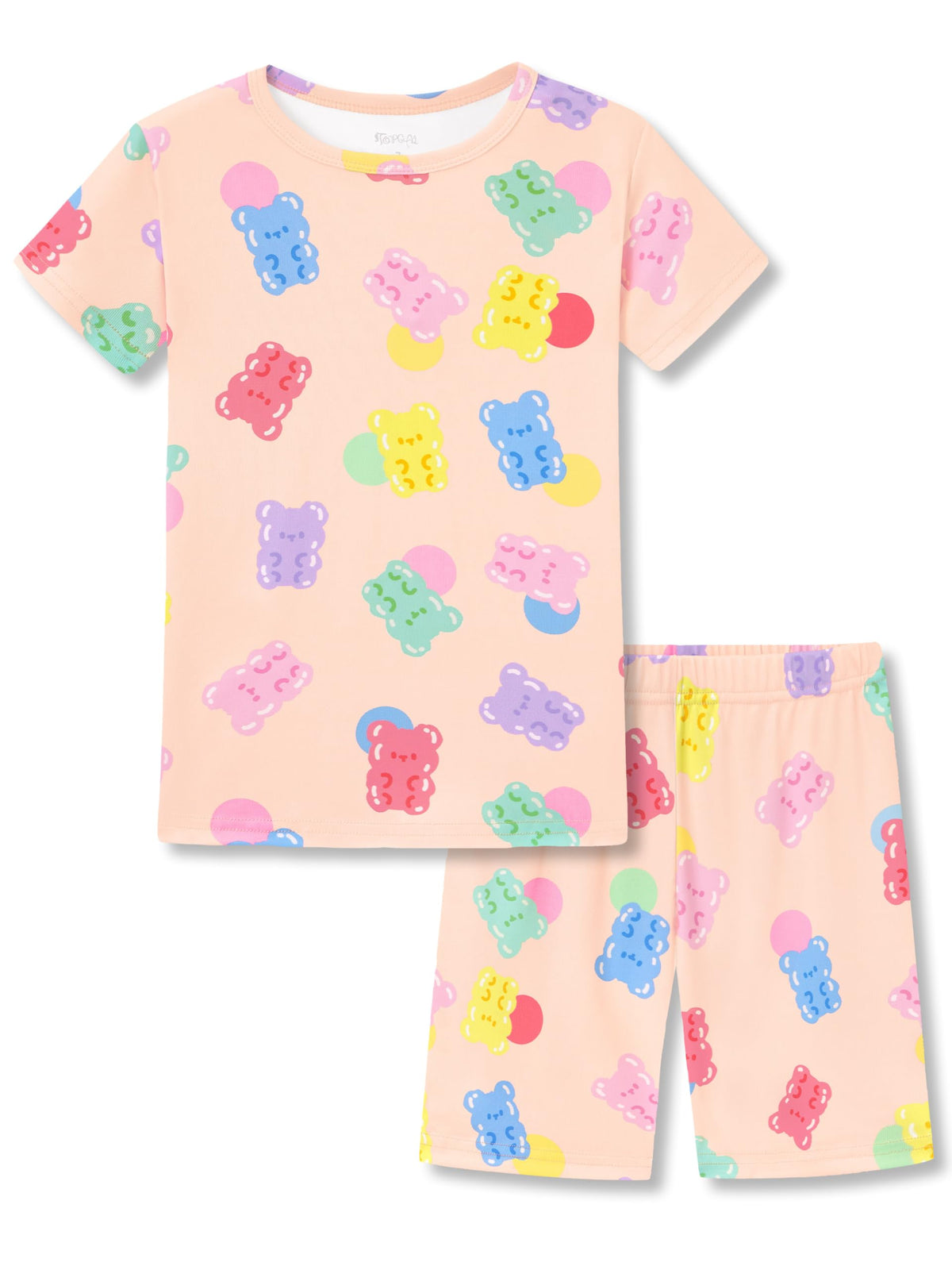 Topgal Girls 2-Piece Pajamas Set, Snug Fit Shorts, Playful Prints 4-14