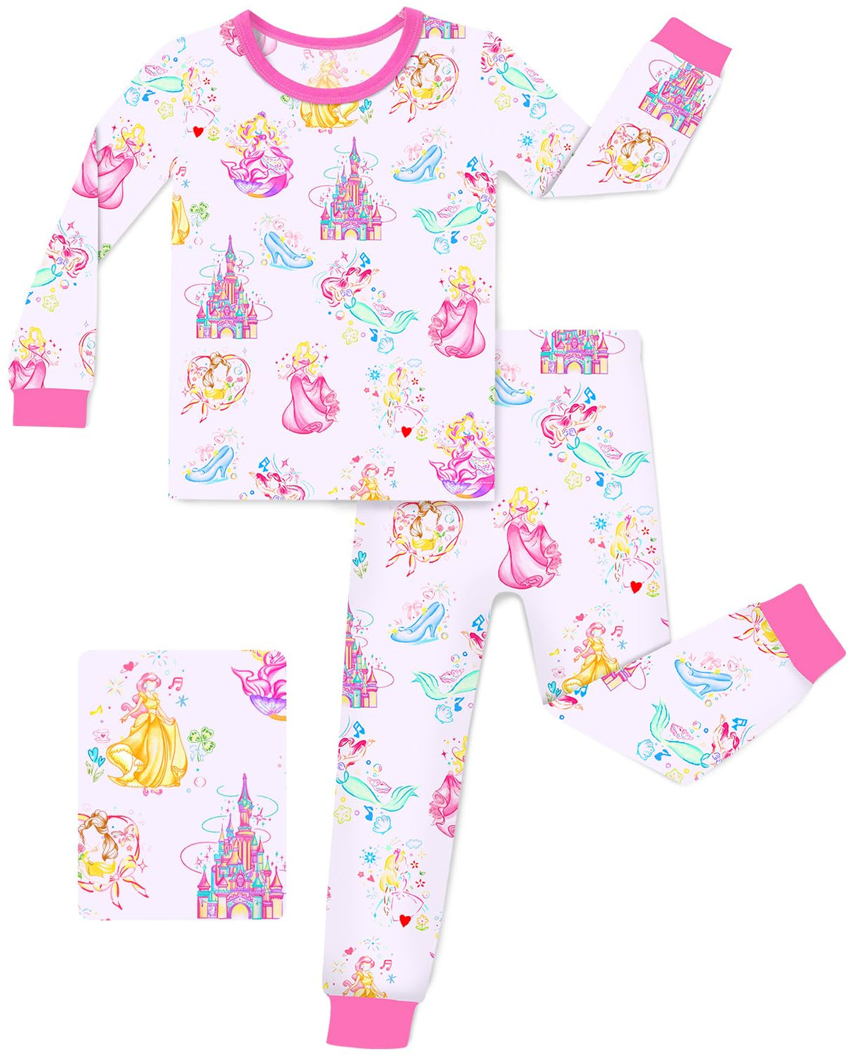 babee Reshinee Bamboo Viscose Toddler Girls Kids Pajamas Unicorn Mermaid Pjs Long Sleeve Snug fit 12M-8Y 2pcs Soft Jammies