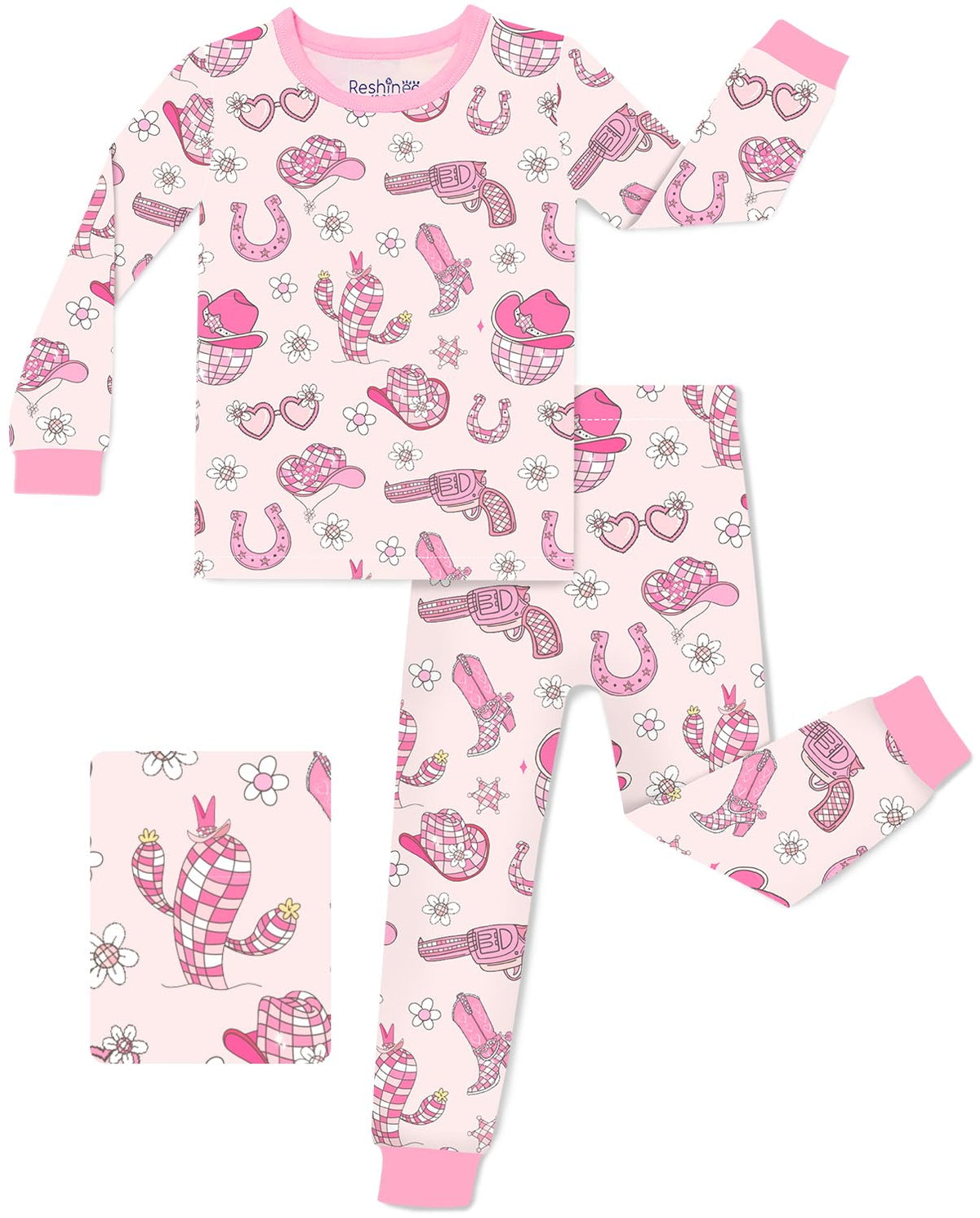 babee Reshinee Bamboo Viscose Toddler Girls Kids Pajamas Unicorn Mermaid Pjs Long Sleeve Snug fit 12M-8Y 2pcs Soft Jammies