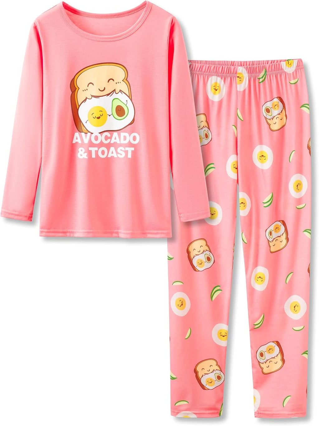 Beezizac Girls Pajamas Cute Print Short/Long Sleeve Pants Set Size 6-18