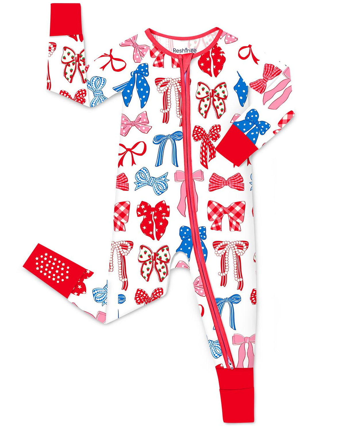 babee Reshinee Viscose derived from bamboo Baby Pajamas Convertible Footie Sleepers for Baby Girl 2-Way Zipper Onesies 0-24M
