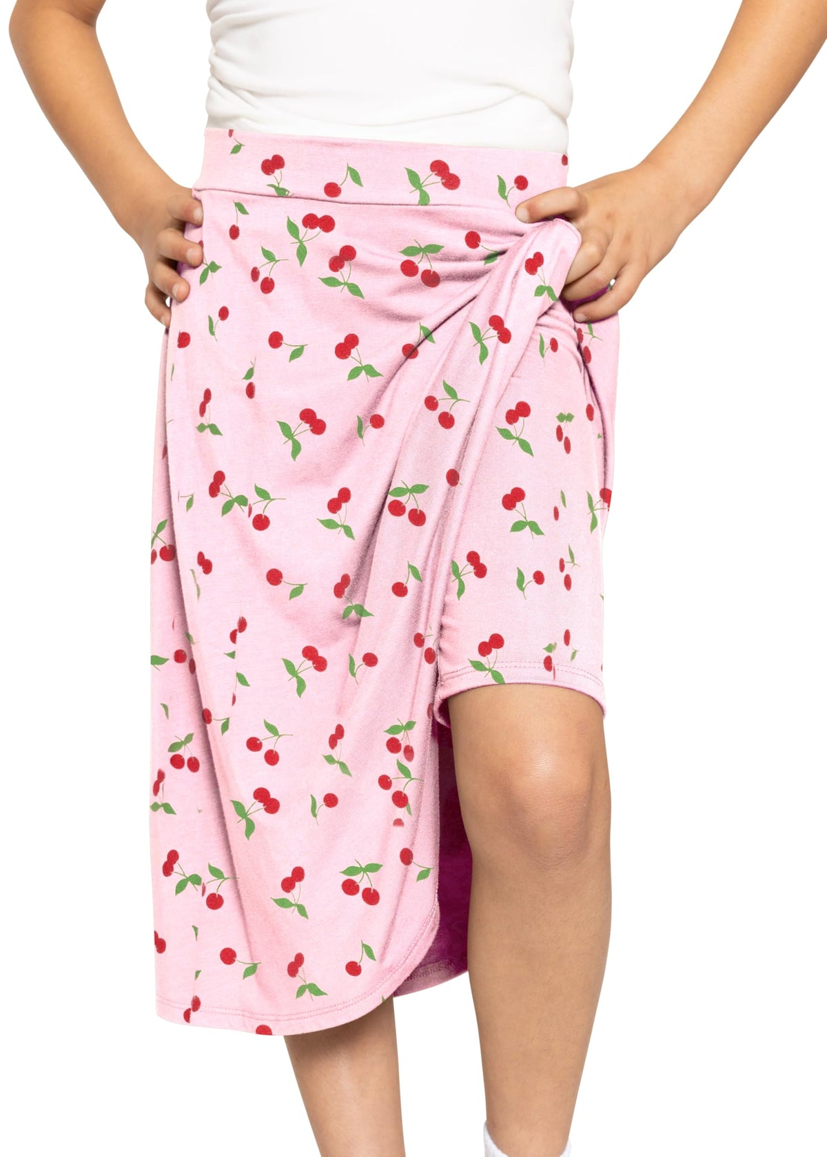 STRETCH IS COMFORT Girl's Midi Length Aline Skirt with Built-in Shorts | Size 4-16