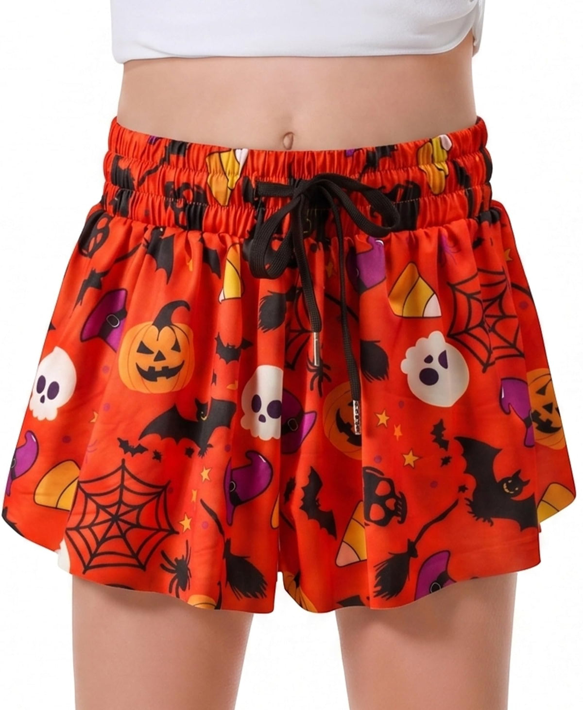 DOCUMO Girls Flowy Butterfly Shorts with Pockets 4-14Y