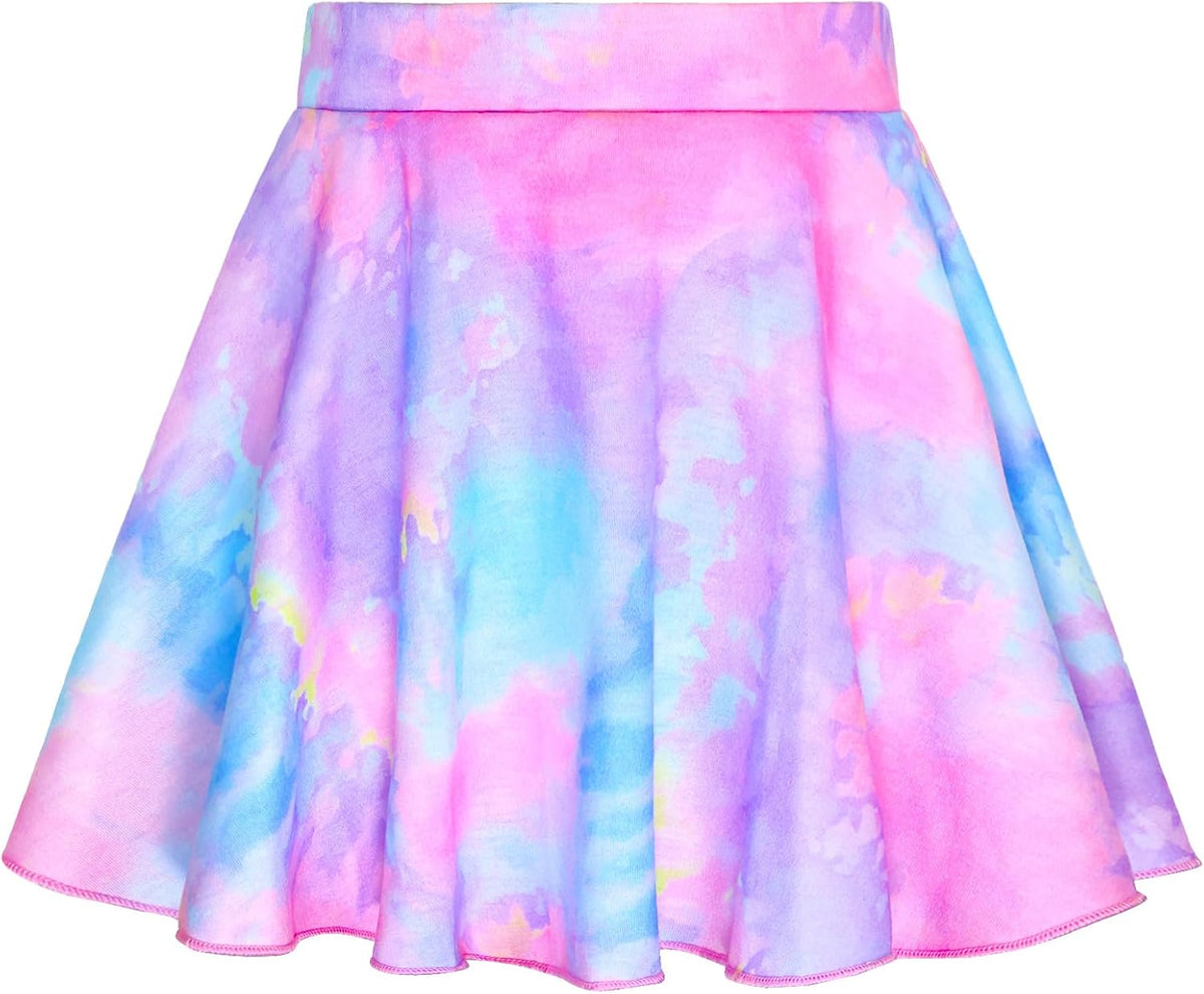 Girls Skorts Stretchy Cheer Skirts for Girls with Built-in Shorts