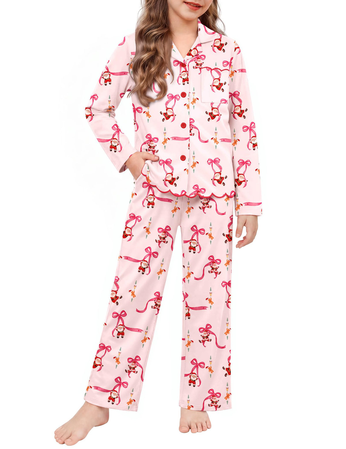 Arshiner Girls Pajamas Long Sleeve Sleepwear Cute Printed Button Down Pjs