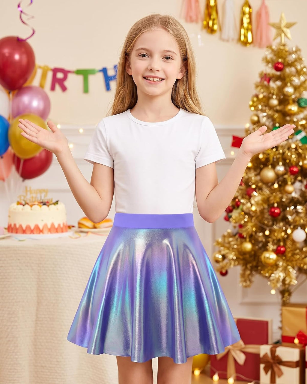 Girls Skirts High Waist Athletic Skorts with Shorts Stretchy Activewear for Teens Girl Performance Clothes 5-14 Years