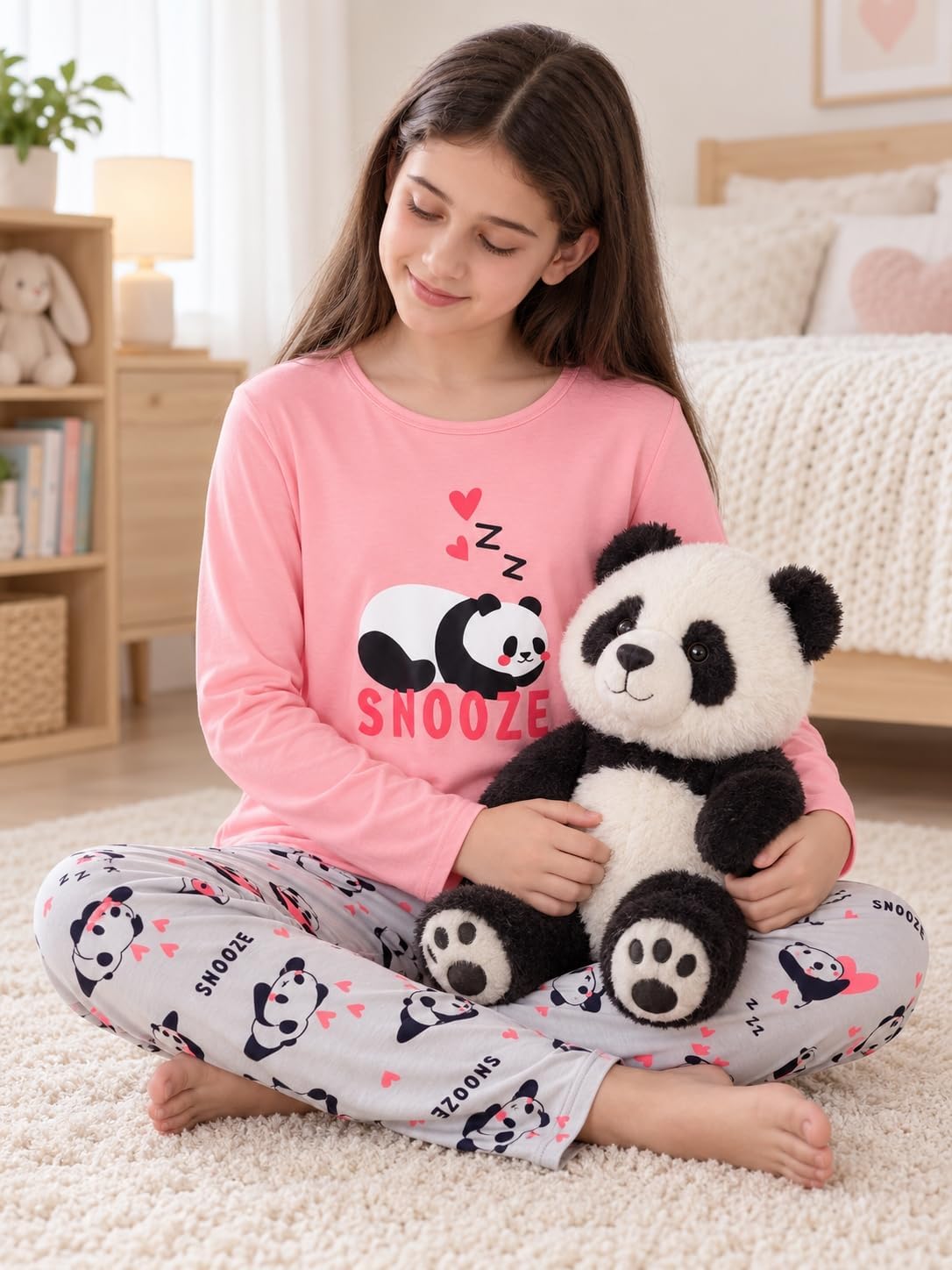 Tebbis Girls Modal Pajamas Cute Print Long Sleeves & Pants Sizes 6-18