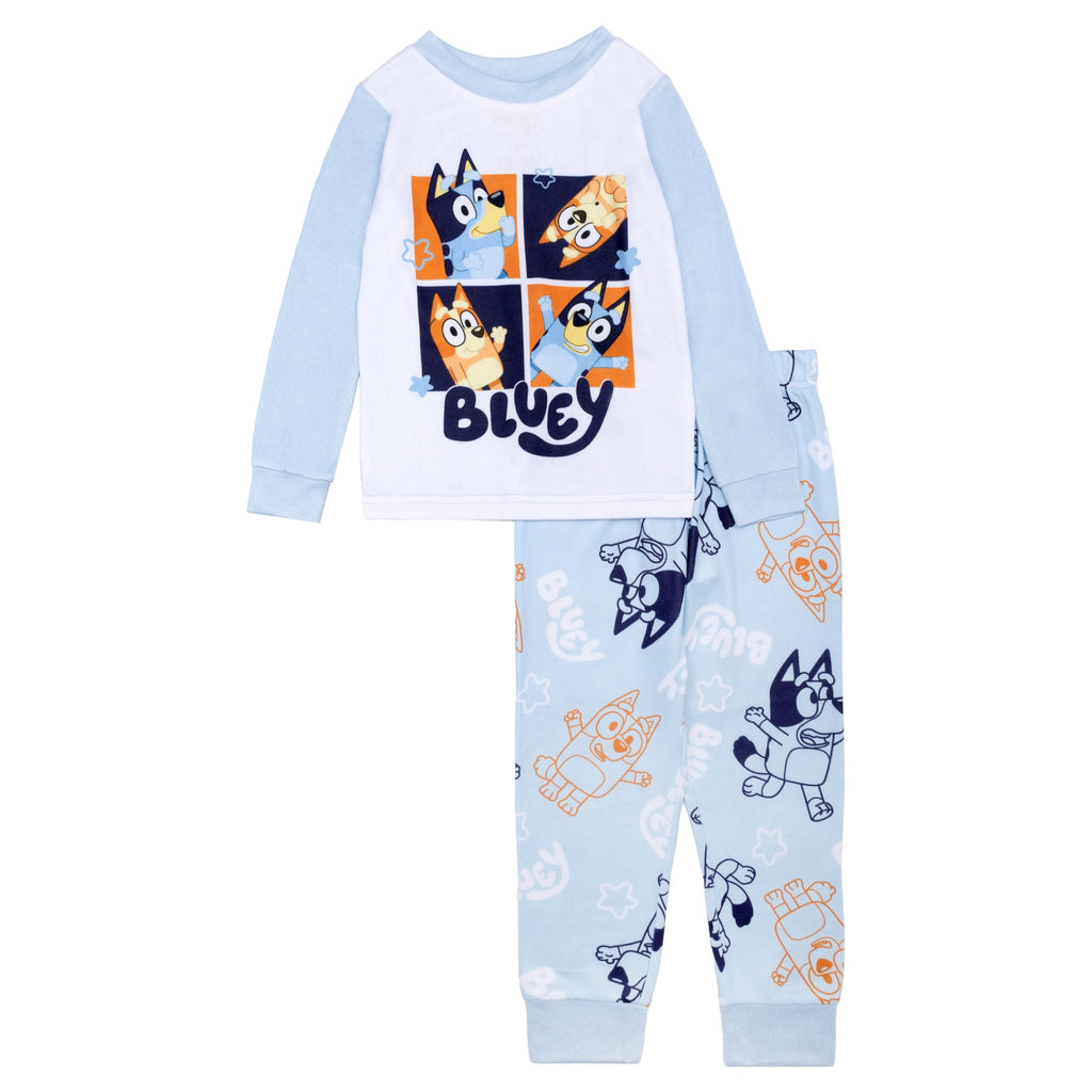 Bluey Girls' 2-piece Loose-fit Pajama Set, Matching Long-Sleeve Pajamas