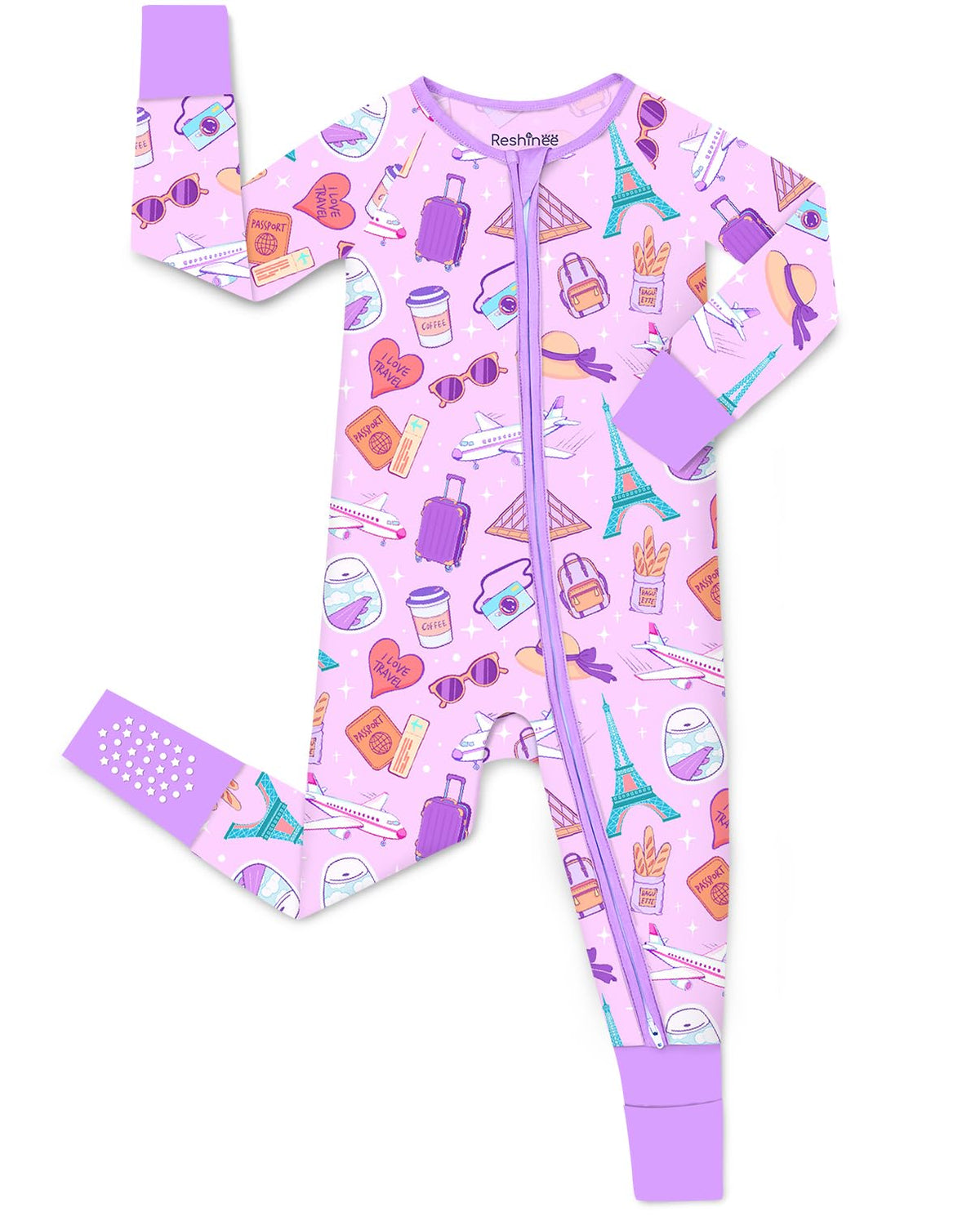babee Reshinee Viscose derived from bamboo Baby Pajamas Convertible Footie Sleepers for Baby Girl 2-Way Zipper Onesies 0-24M