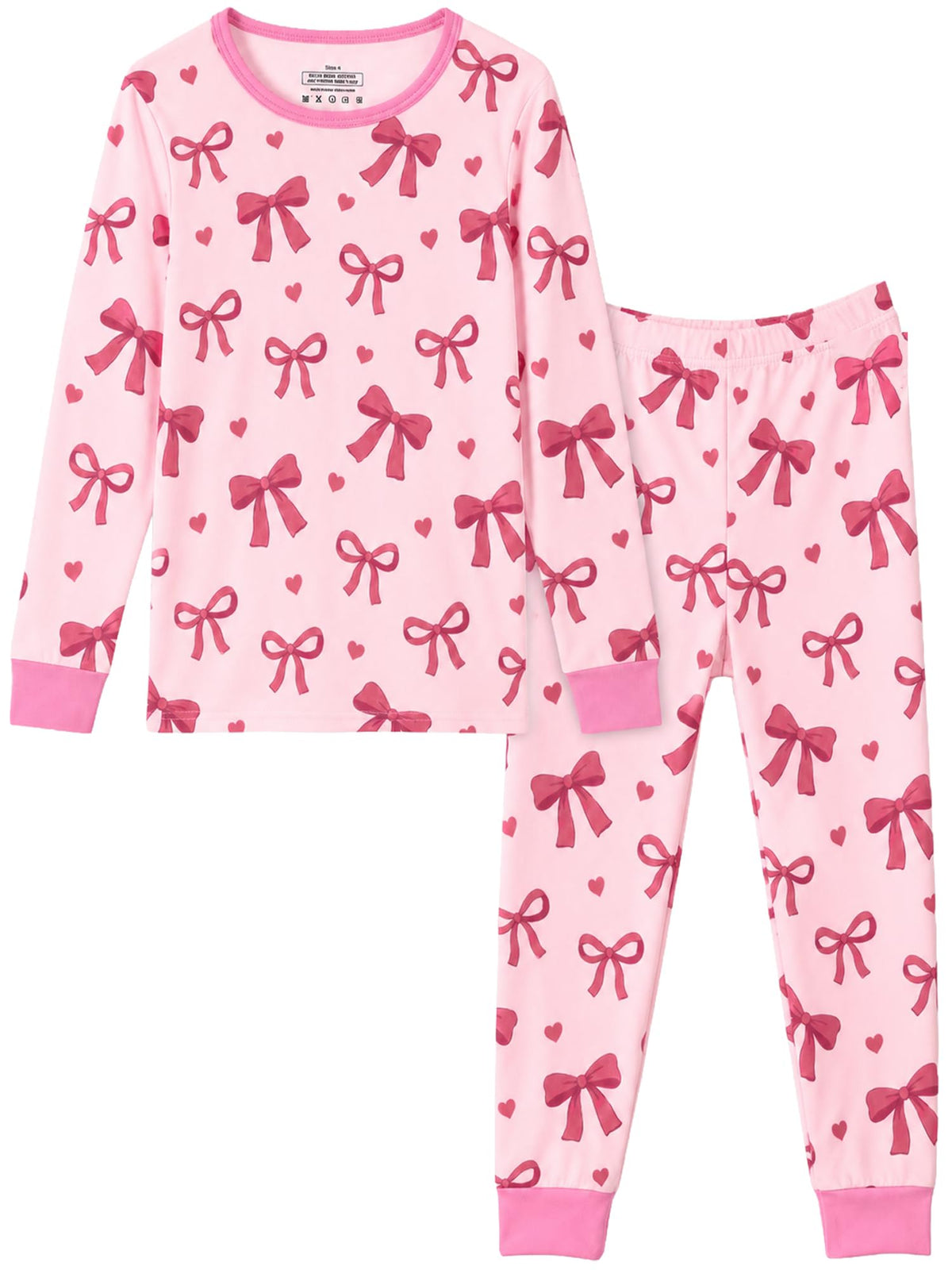 FIOBEE Girl Pajamas Viscose Long Sleeve Sleepwear Snug-Fit Kids Pjs Clothes