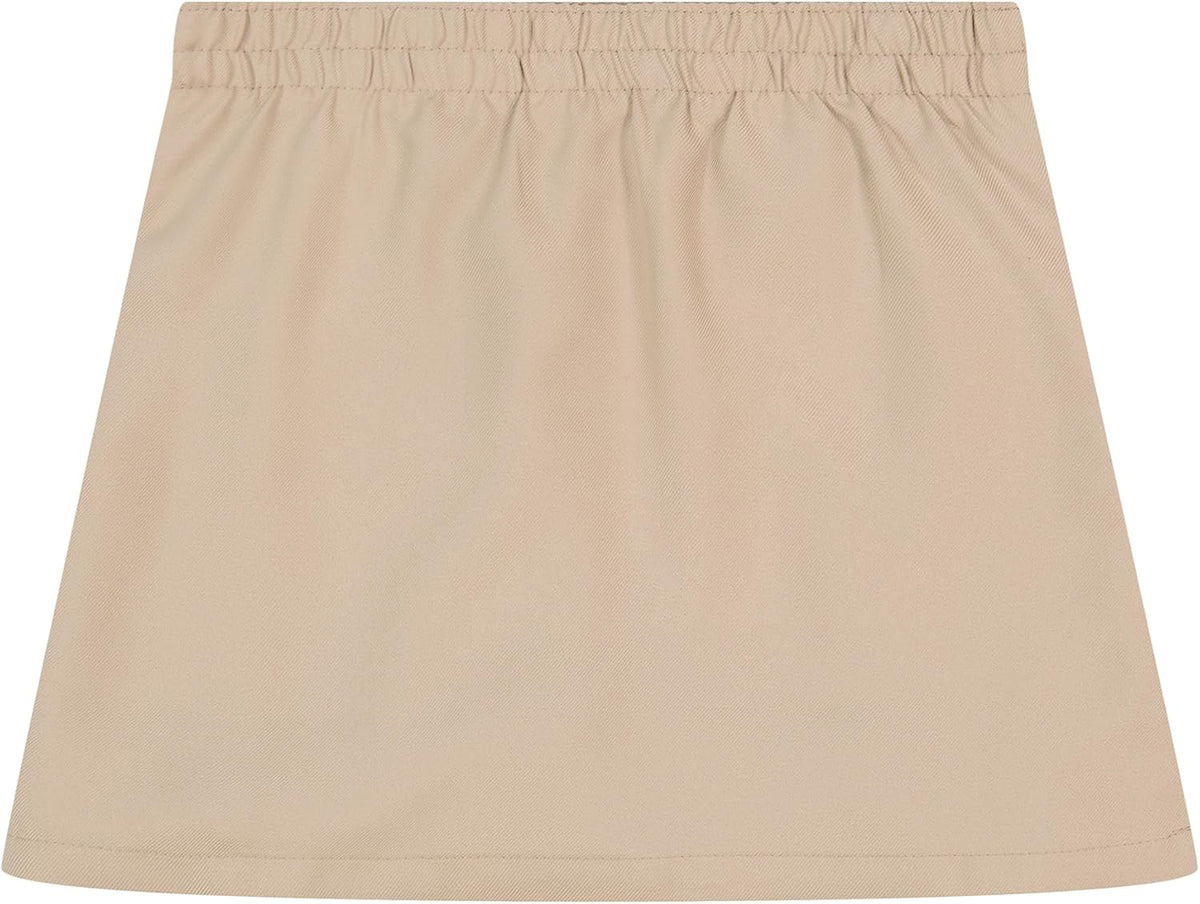 Nautica Girls' School Uniform Pleated Pull-on Scooter Skirt with Undershorts, Knit Waistband & Functional Pockets