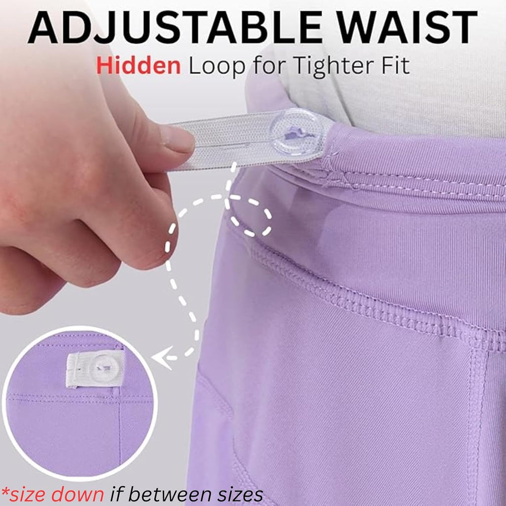 3 Pack Youth Girls Athletic Skirts with Built-in Shorts