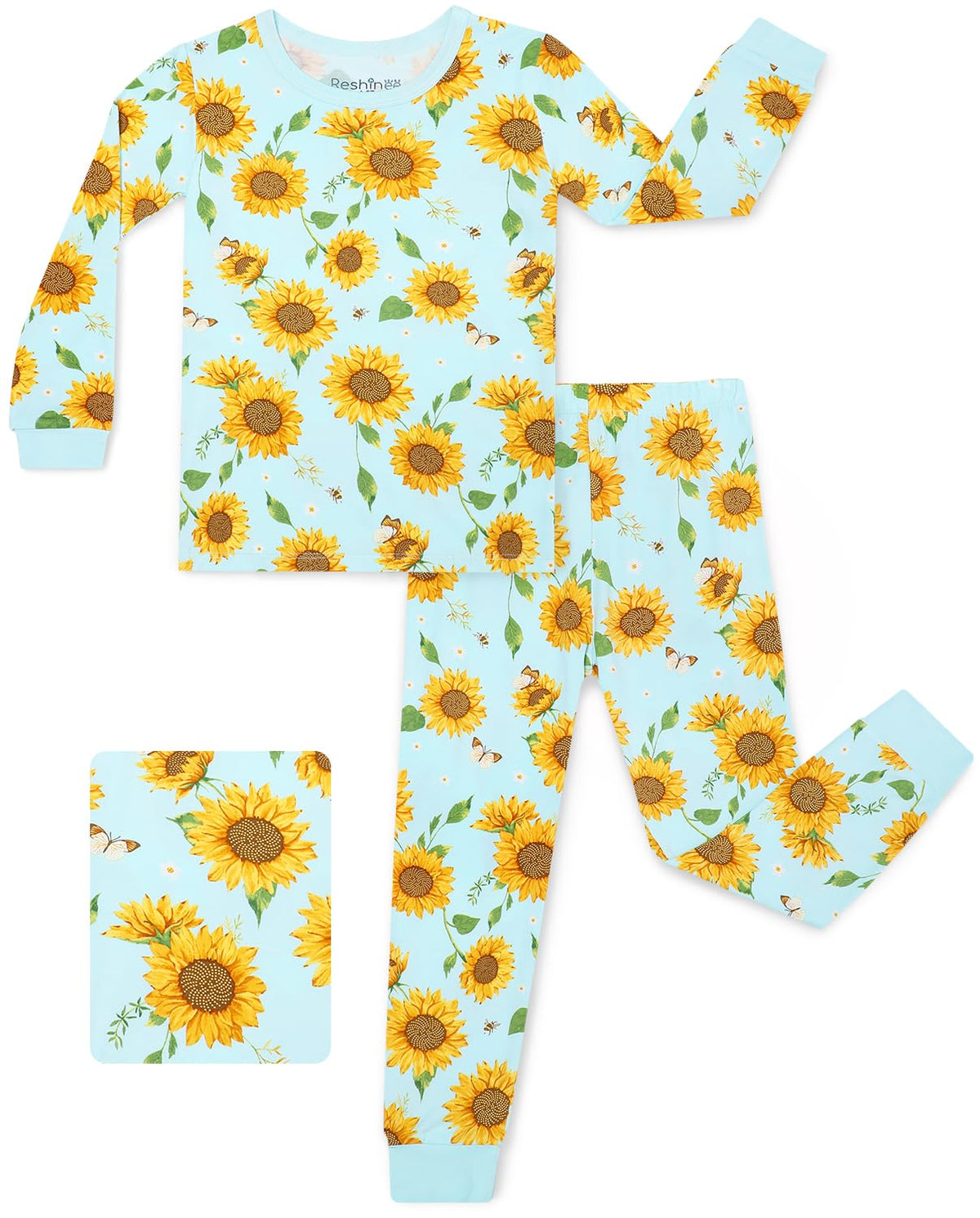 babee Reshinee Bamboo Viscose Toddler Girls Kids Pajamas Unicorn Mermaid Pjs Long Sleeve Snug fit 12M-8Y 2pcs Soft Jammies
