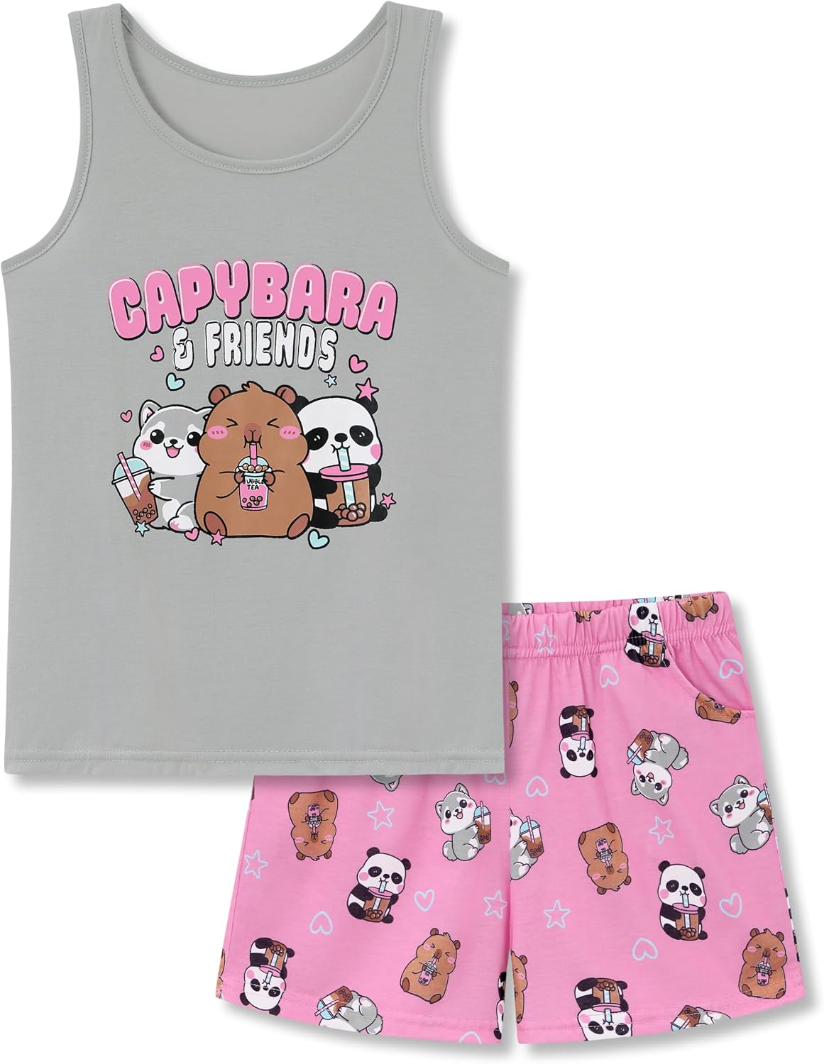 Topgal Little & Big Girls Pajamas Set, Tie-Dye Tank & Shorts, Size 6-18