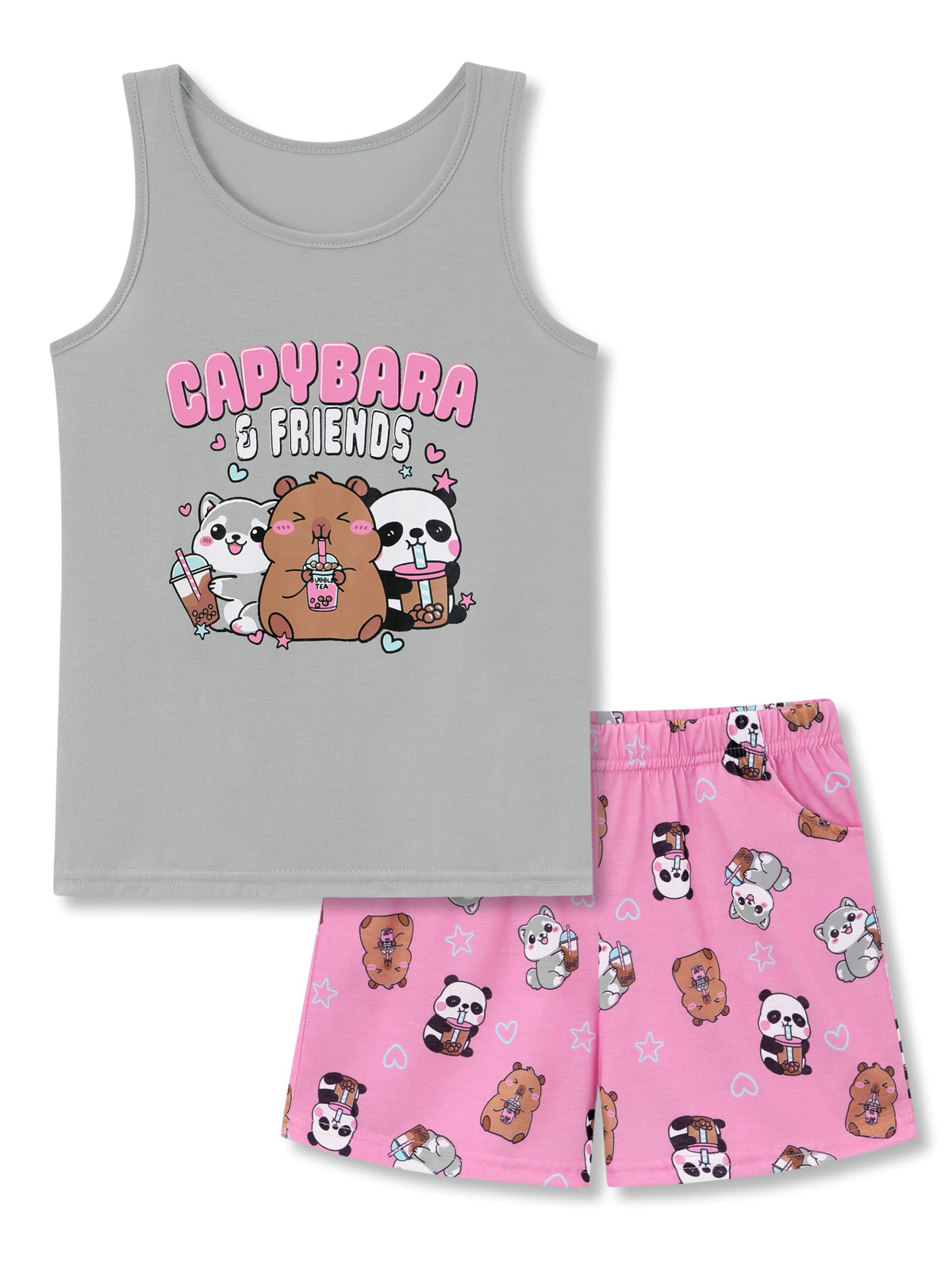 Topgal Little & Big Girls Pajamas Set, Tie-Dye Tank & Shorts, Size 6-18