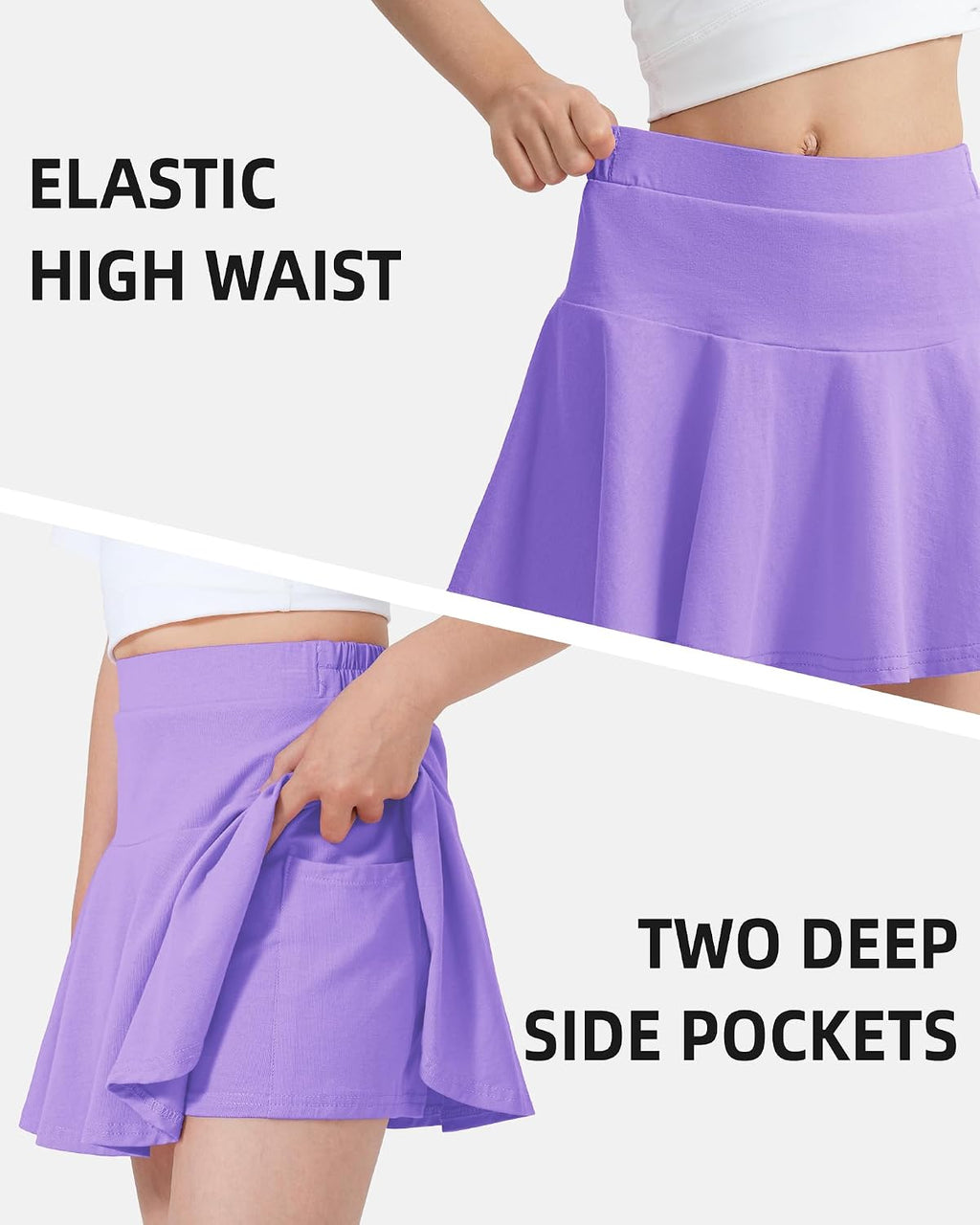 BOOPH 2 Pack Little Girls Athletic Uniform Skorts Toddler Skirt with Shorts