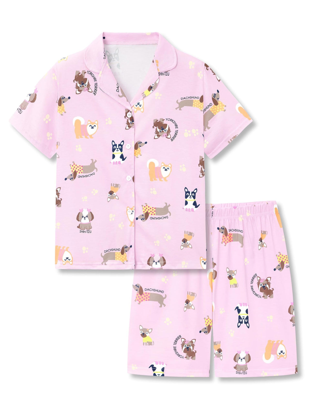 Topgal Girls Pajamas Cute Graphic Prints 2PC Button Up PJs Sizes 6-18