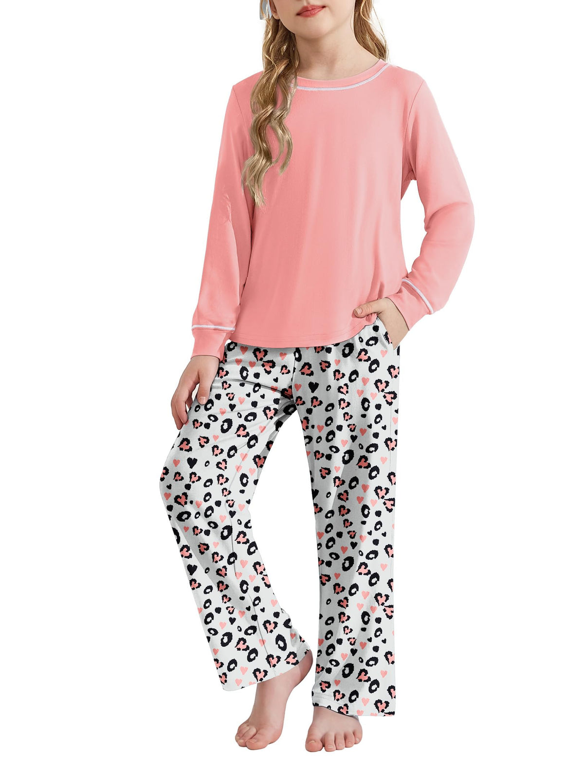 Arshiner Girls Pajamas Set 2 Piece Long Sleeve Sleepwear Cozy Pj Loungewear
