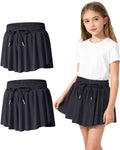 2-3 Pack Girls Flowy Butterfly Shorts with Pockets Liner 2 in 1 Skirt for Fitness, Athletic Running Sports
