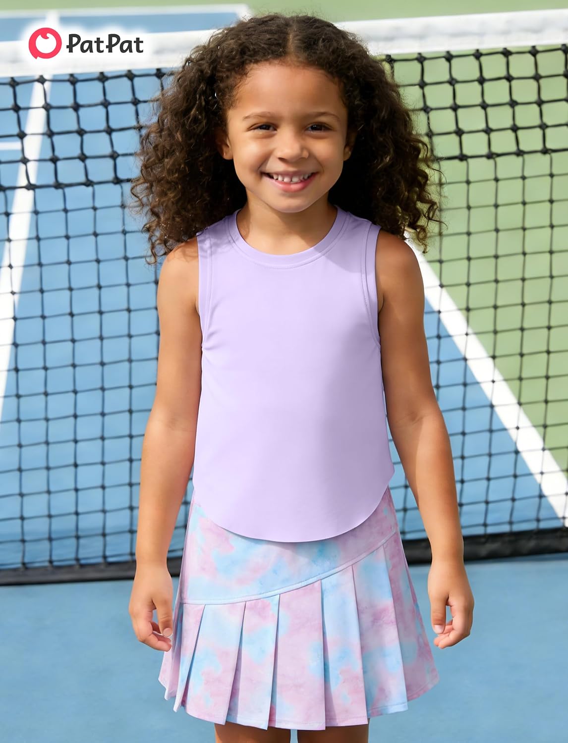 PATPAT Girls Tennis Skirt Sets Tank Top + Pleated Skort Activewear 5-12Y