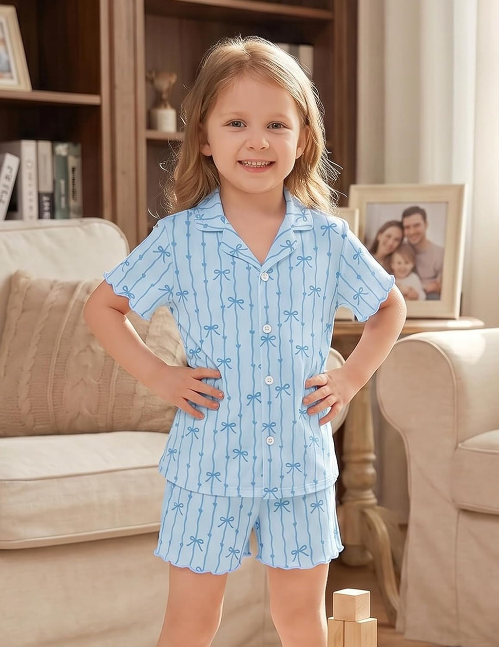 Arshiner Girls Pajamas Button Down Short Set Cute Pjs Soft Sleepwear