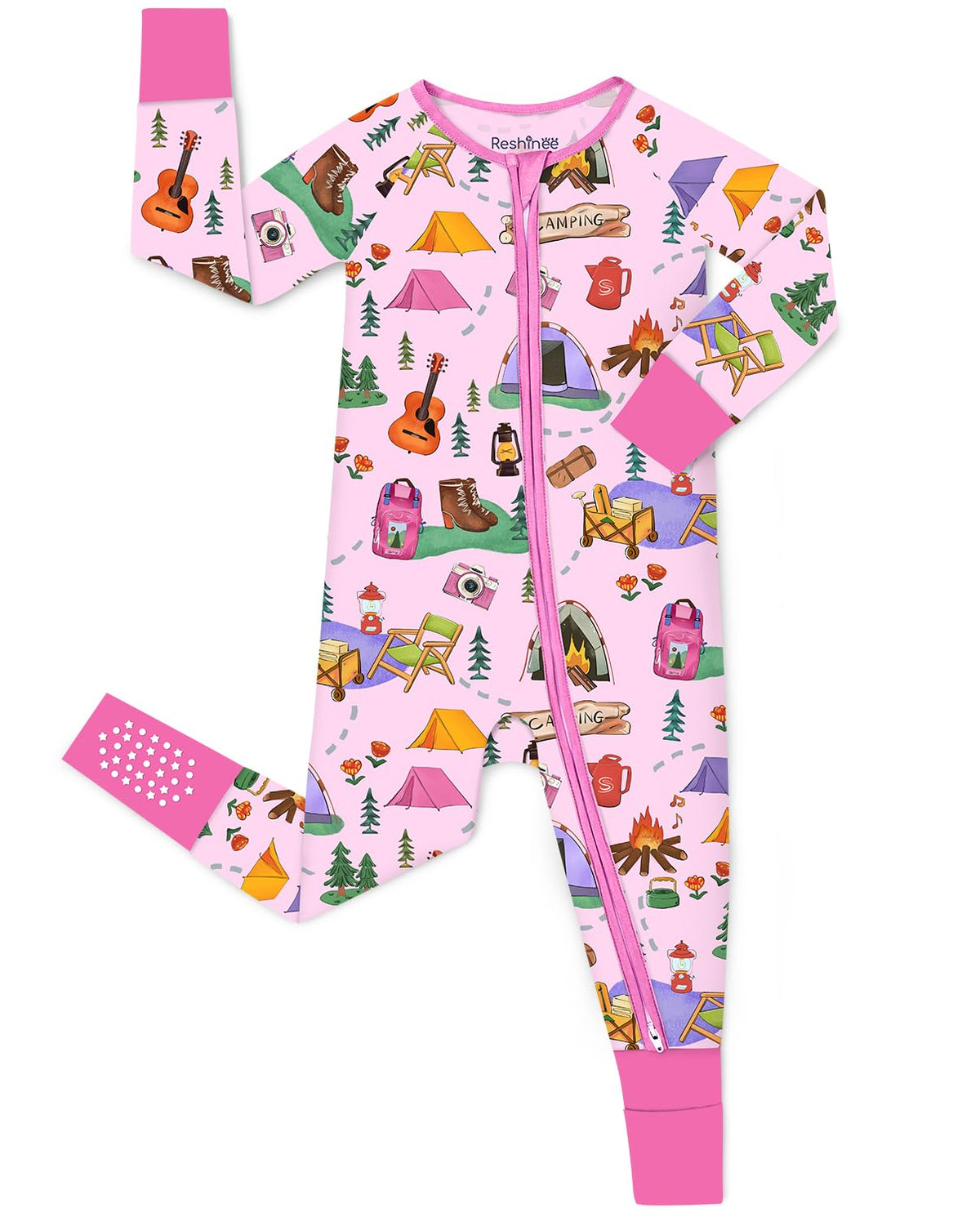 babee Reshinee Viscose derived from bamboo Baby Pajamas Convertible Footie Sleepers for Baby Girl 2-Way Zipper Onesies 0-24M