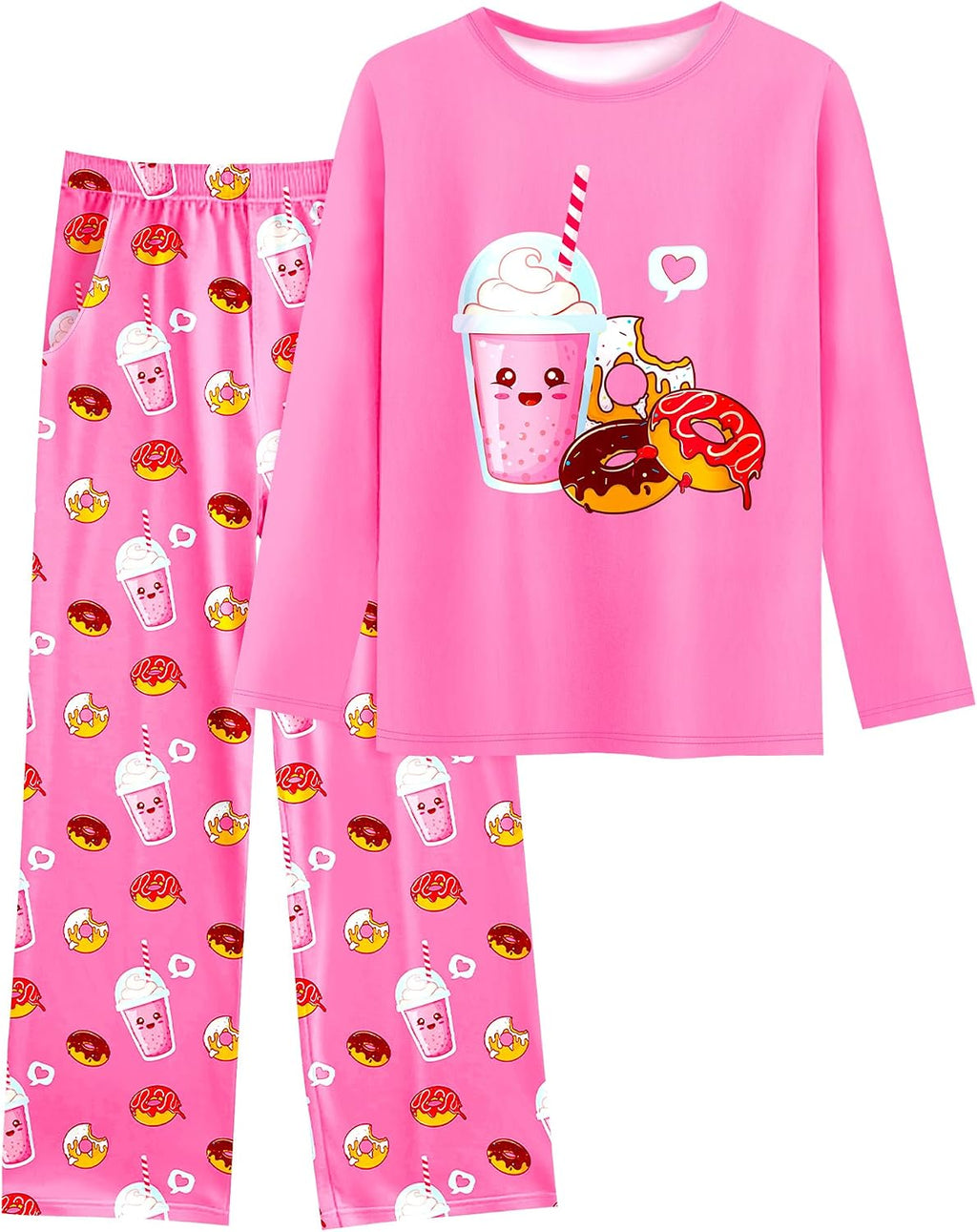 Girls Pajamas Long Sleeve Pants 2PCS Pajama Sets Pjs Sleepwear Lounge for Tween Teen Kids 7-14Y