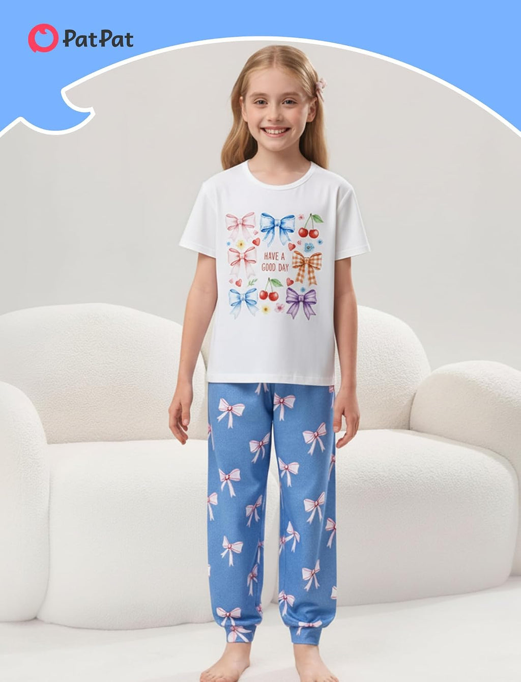 PATPAT Girls Pajamas Soft Pjs Long Sleeve Tops and Pants Loungewear Sets