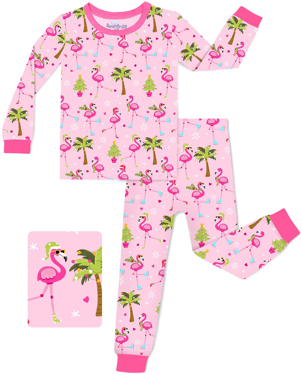 babee Reshinee Bamboo Viscose Toddler Girls Kids Pajamas Unicorn Mermaid Pjs Long Sleeve Snug fit 12M-8Y 2pcs Soft Jammies