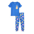 Amazon Essentials Girls' Snug-Fit Cotton Pajama Set, Short-Sleeve T-Shirt and Pants